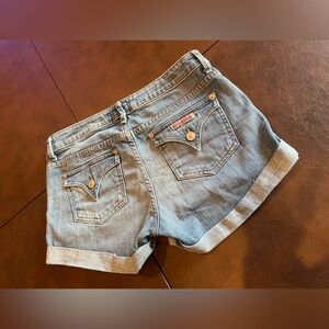 Hudson Jeans Blue cuffed denim shorts 28